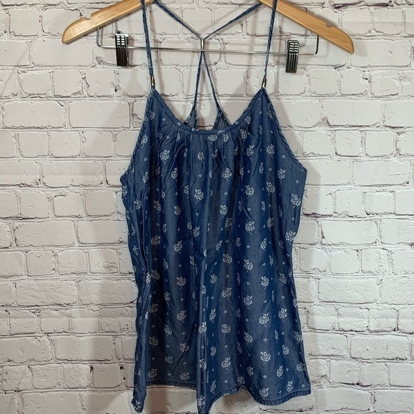 New York & Company Chambray Racerback Tank - Picture 1 of 8